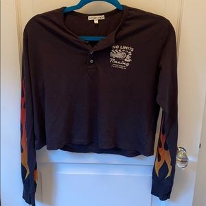 urban outfitters flame long sleeve crop top